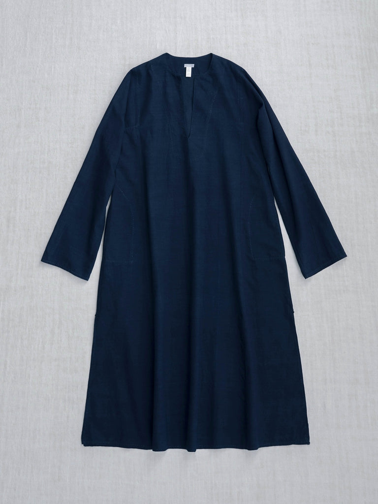 Dosa Aleppo Tunic with Hand-Stitching in Indigo