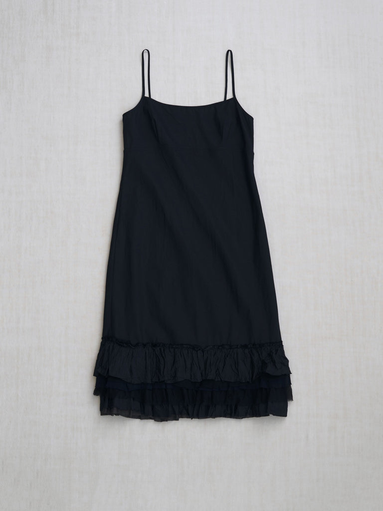 dosa Slip with Ruffles in Midnight