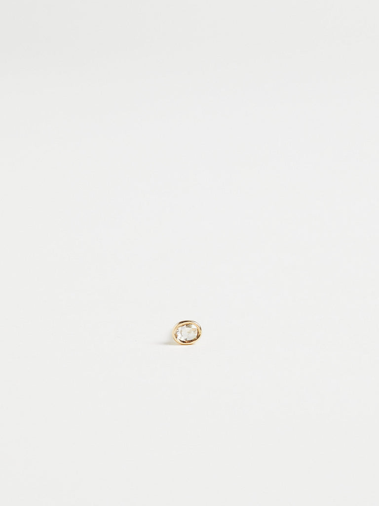 Myrto 015 Oval Phoebe Single Earring with 0.12ct Brown Diamond on 18k Yellow Gold