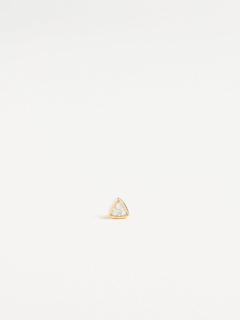 Myrto 015 Triangle Phoebe Single Earring with 0.11ct Brown Diamond on 18k Yellow Gold