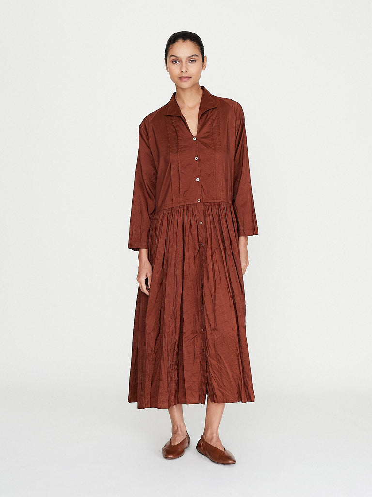 Christian Peau - Silk Dress in Terracotta