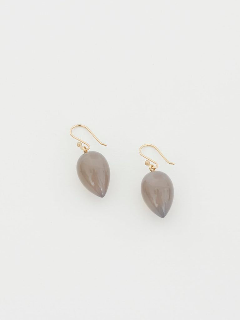 Acorn Earrings in Grey Agate