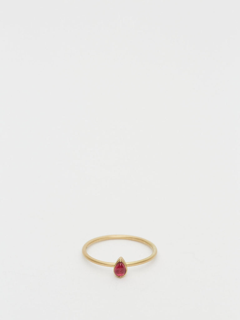 Gabriella Kiss Tiny Pear Ruby Ring in 18k Yellow Gold