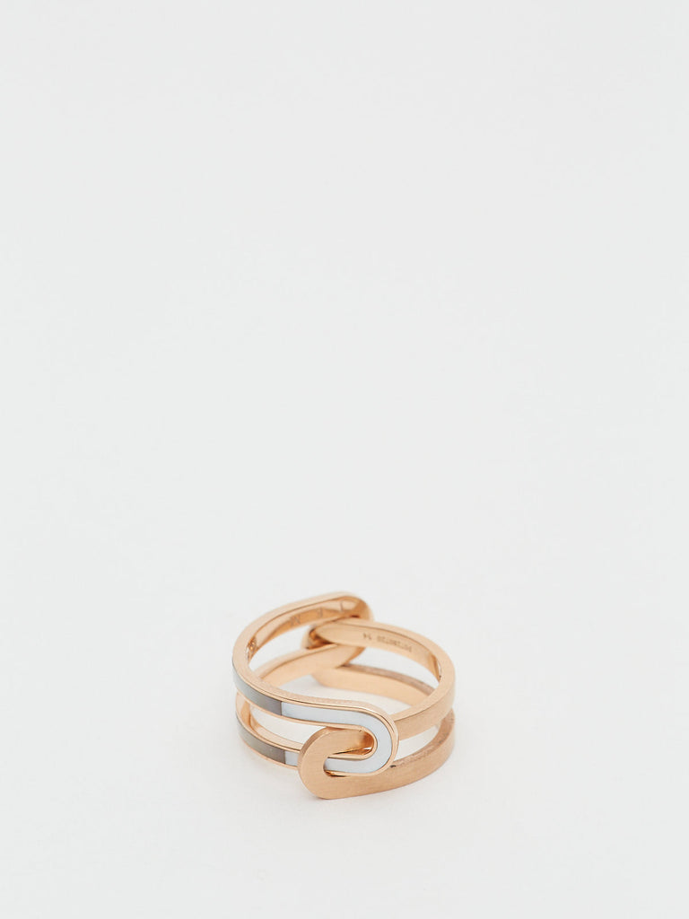 Jem Rose Gold Étreintes Ring with White Mother of Pearl