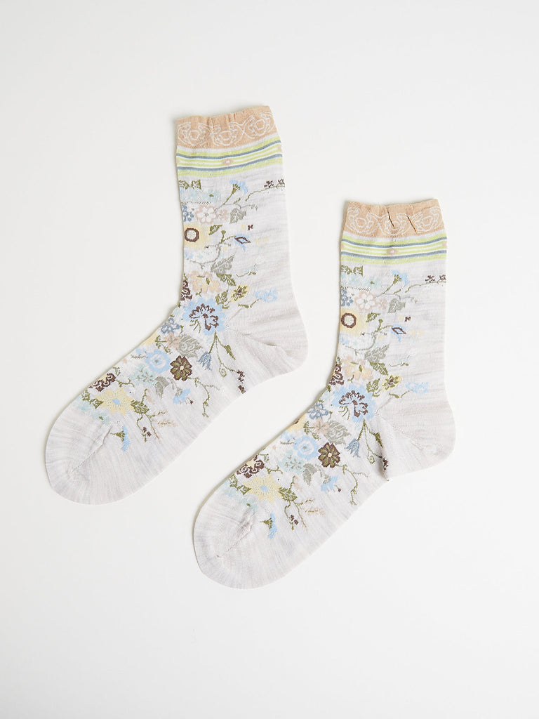 Antipast - Happy Flower Socks in Low White