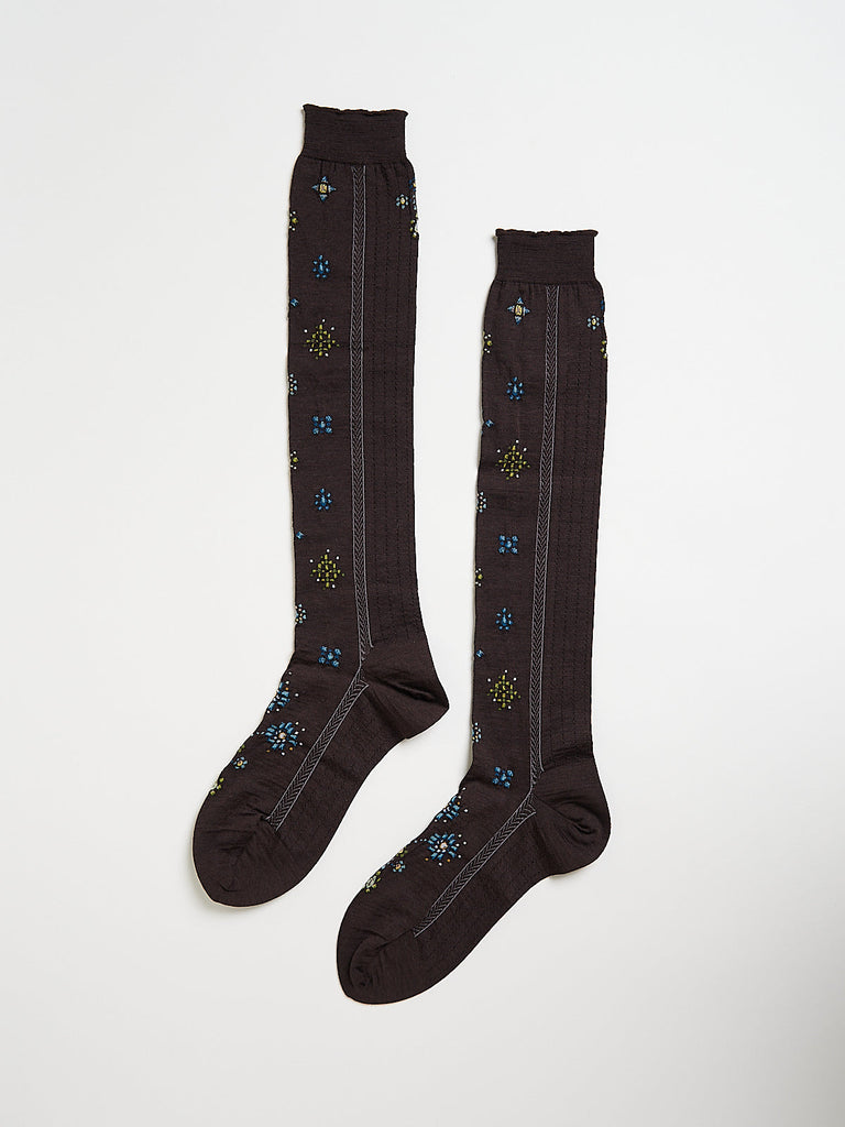Antipast - Like A Jewelry High Socks in Dark Brown