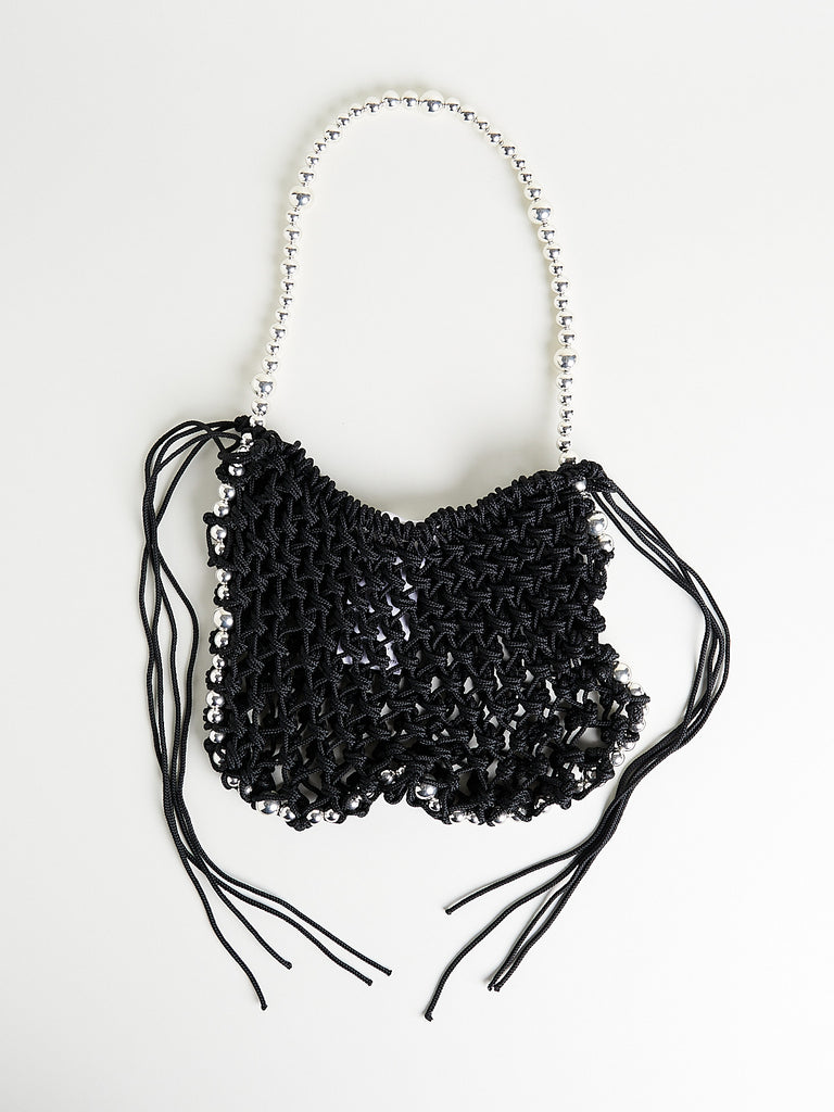 Niccolò Pasqualetti - Costellazione Minibag with Silver Beads in Black