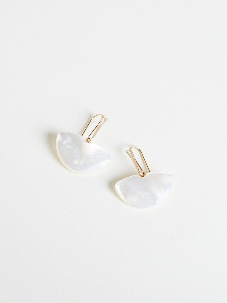 Ted Muehling - Moth Earrings in White Mother of Pearl