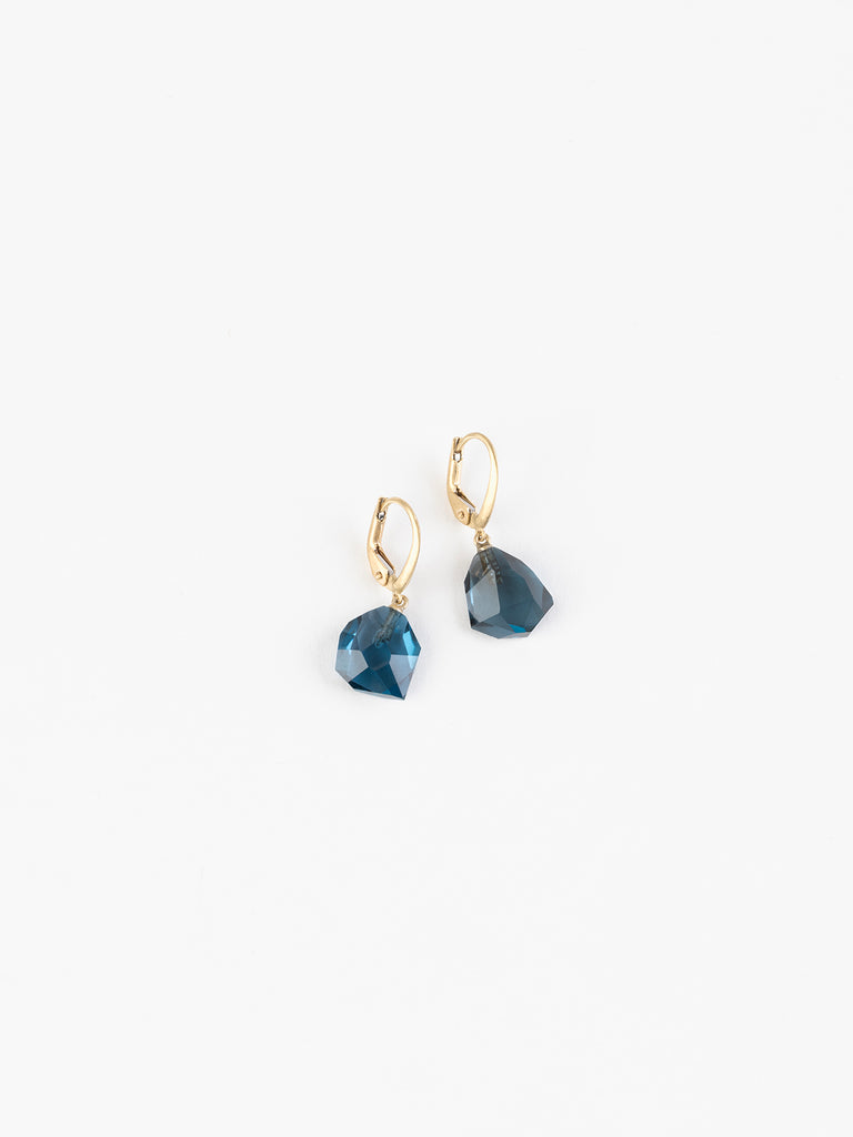 Anaconda - Candy Momo Earrings in 9K YG with London Blue Topaz 11.74ct