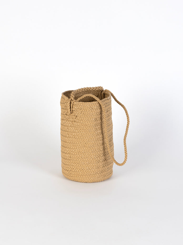 Aeta - Cylinder Basket with Handle in Light Beige