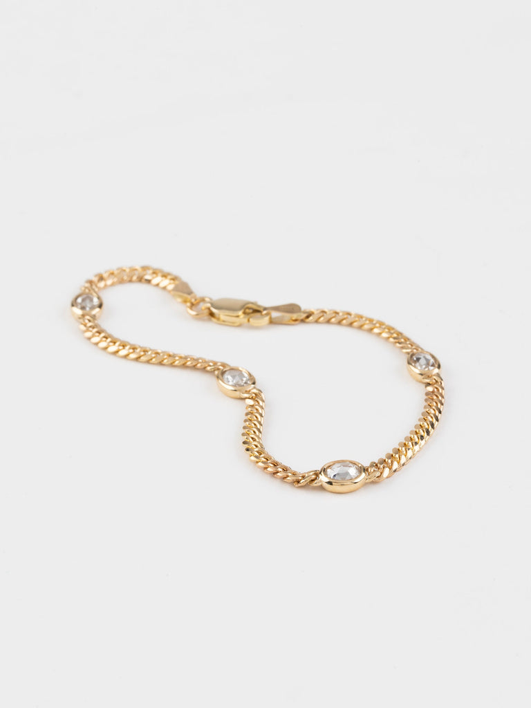 September Bracelet with 0.50ct Rose Cut Brown Diamonds in 14k Yellow Gold