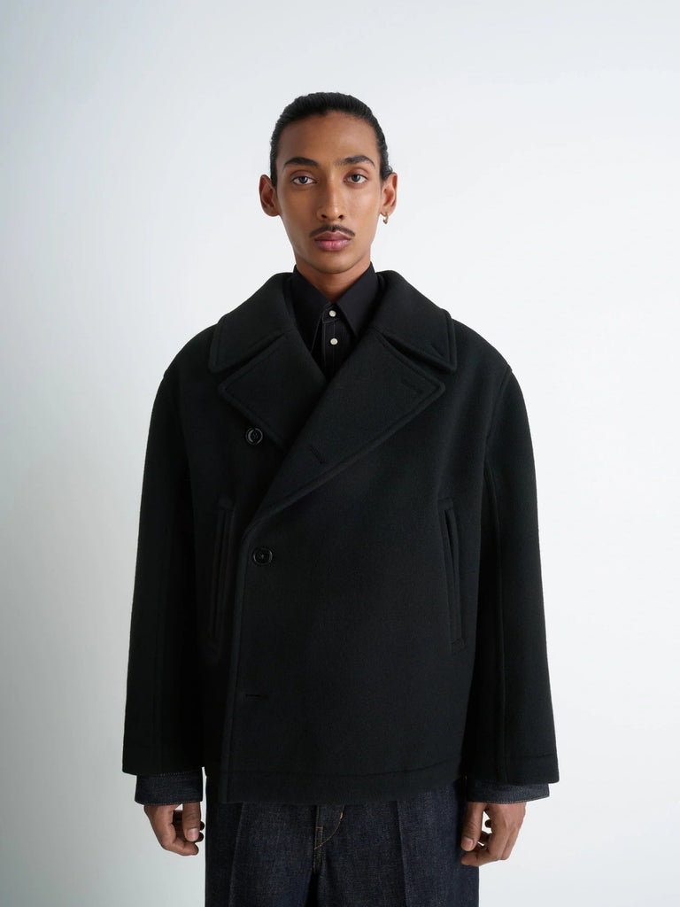 Lemaire - Boxy Peacoat in Black