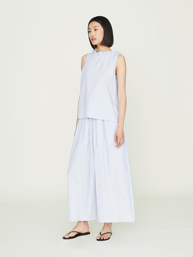 Atlantique Ascoli - Jupe-Culotte Onde LG Culotte Skirt in White/Blue Pinstripe