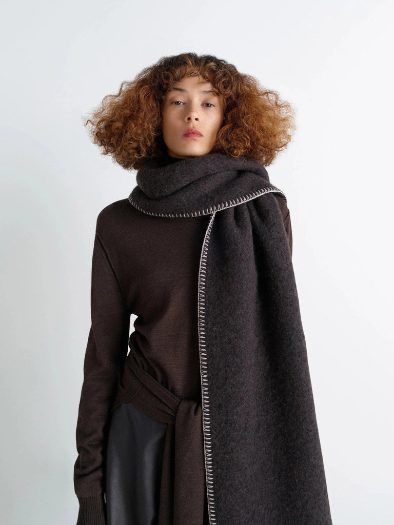 Lemaire - Cocotte Fluffy Scarf in Seal Brown