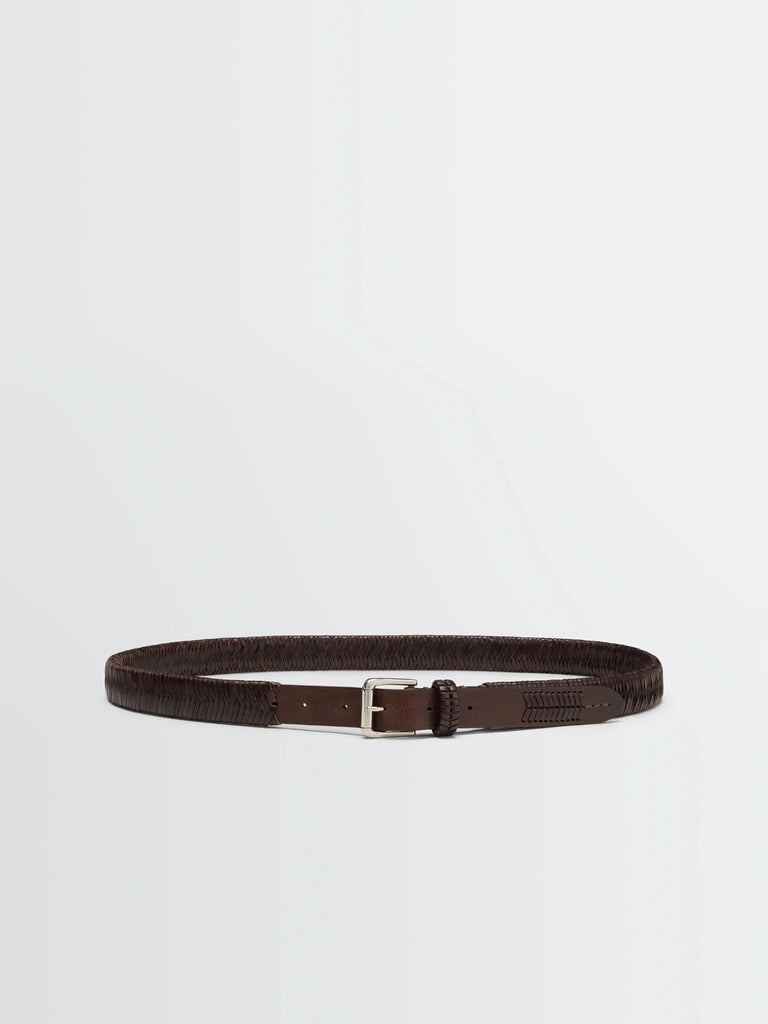 Lemaire - Weaved Belt 25 in Dark Brown
