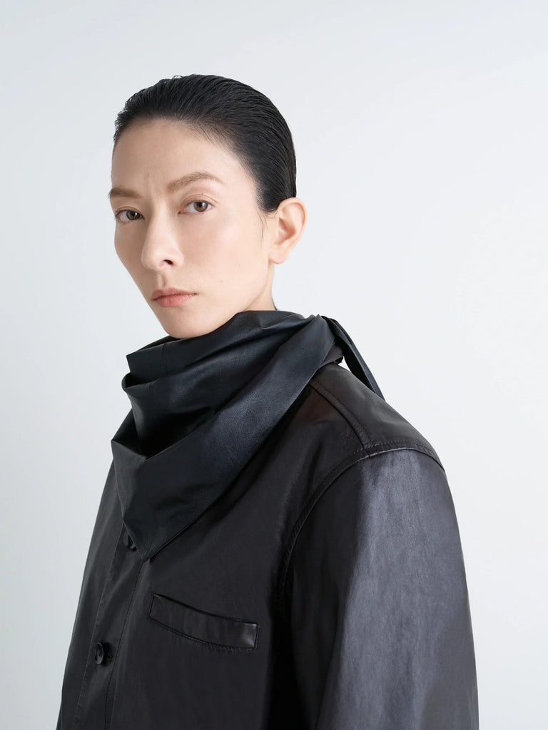 Lemaire - Leather Triangle Scarf in Black