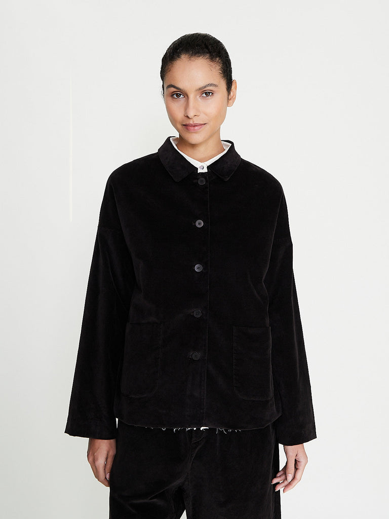Album di Famiglia - Shirt Loose Blazer V in Chocolate