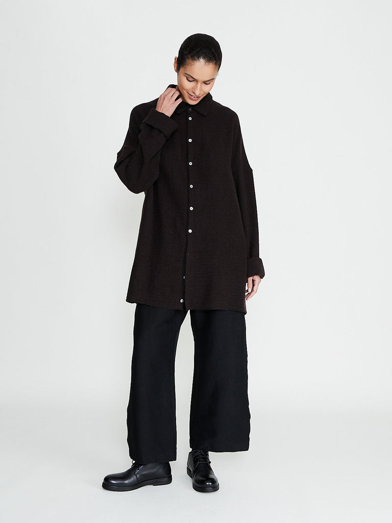 Album di Famiglia - Soft Collar Shirt WO/WS in Chocolate