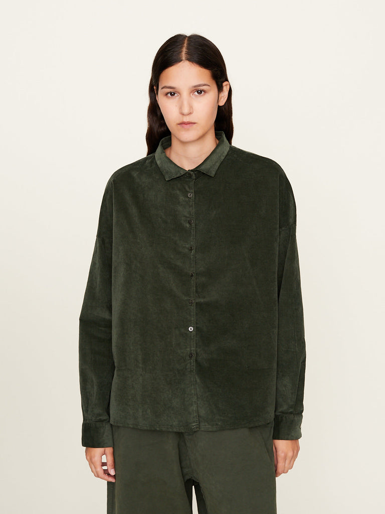Album di Famiglia - Short Collar Shirt V in Forest