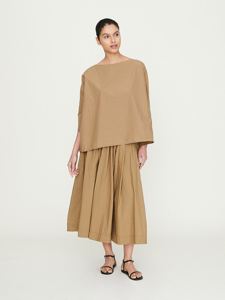 Album di Famiglia Pleated Long Skirt TC in Gold