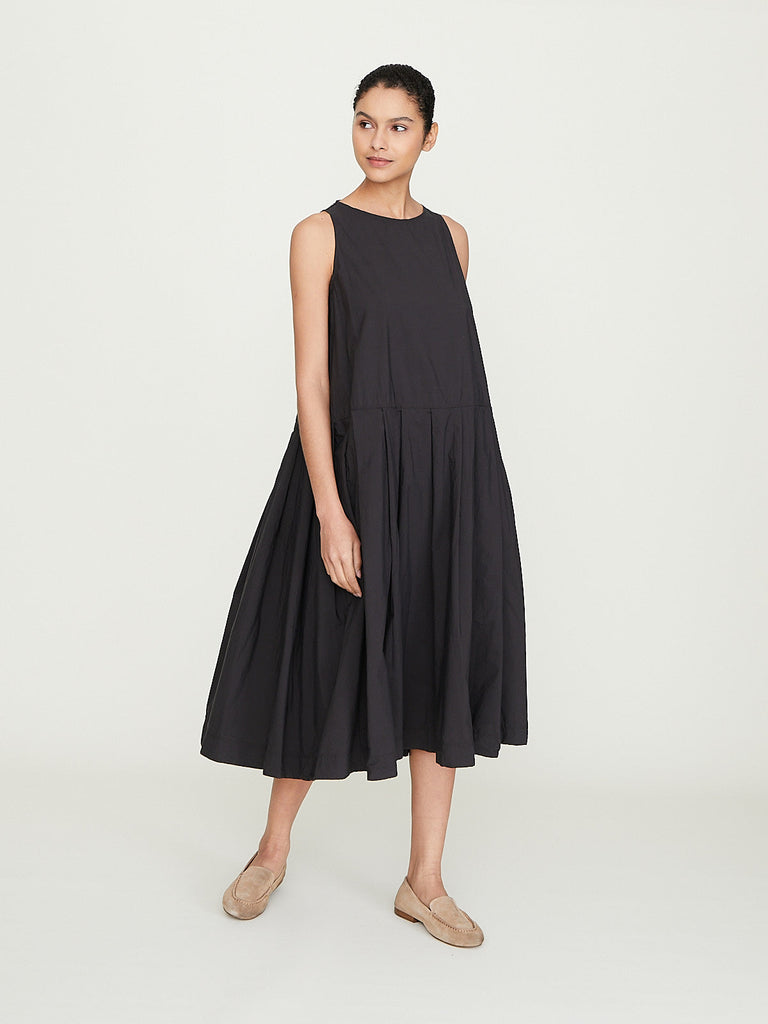 Album di Famiglia Pleated Sleeveless Dress TC in Brown
