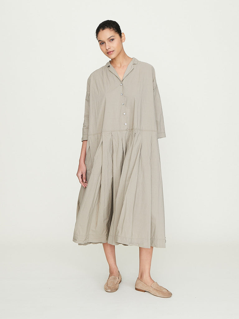 Album di Famiglia Pleated Collar Dress TC in Stone