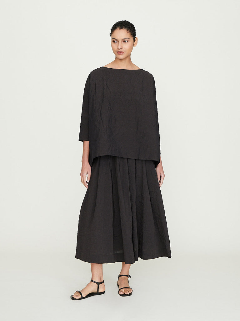 Album di Famiglia Long Pleated Skirt CR in Brown