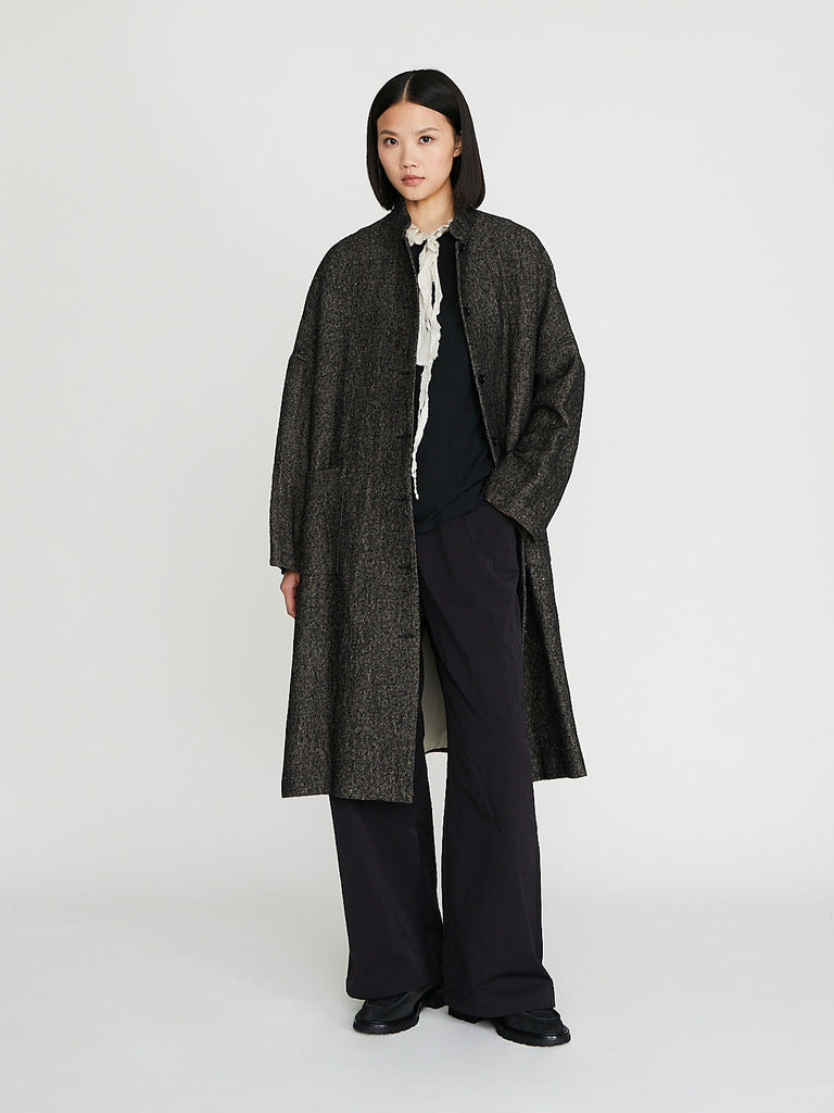 Apuntob - Heavy Coat in Black Hemp