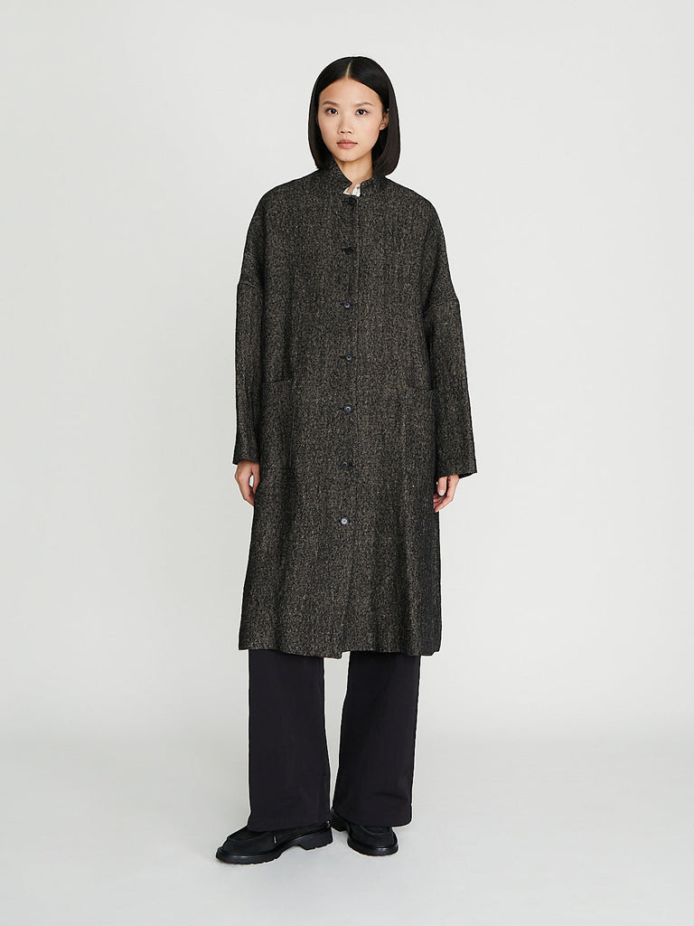 Apuntob - Heavy Coat in Black Hemp