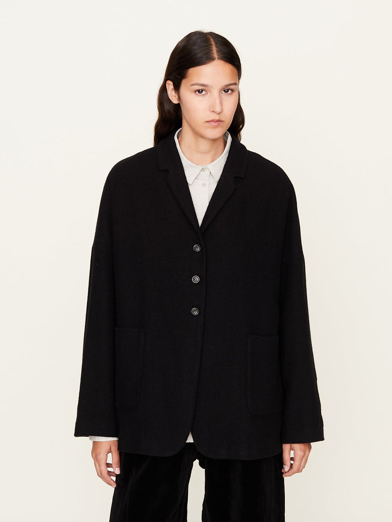 Apuntob - Plain Cashmere Jacket in Black