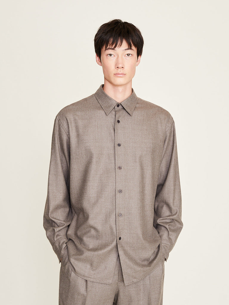 Auralee - Super Light Wool Shirt in Top Brown
