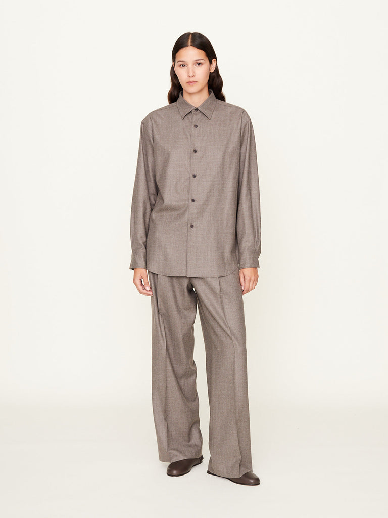 Auralee - Super Light Wool Two-Tuck Slacks in Top Brown