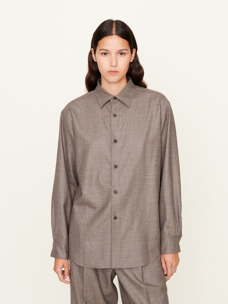 Auralee - Super Light Wool Shirt in Top Brown