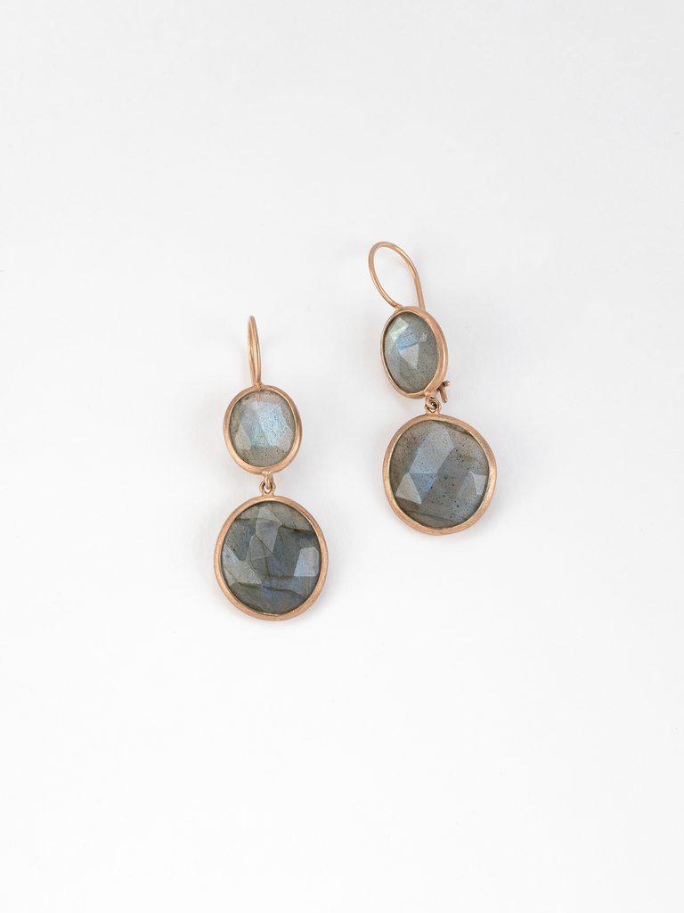 Anaconda - Dragonfly Double Earrings with 11,56ct Grey Labradorite