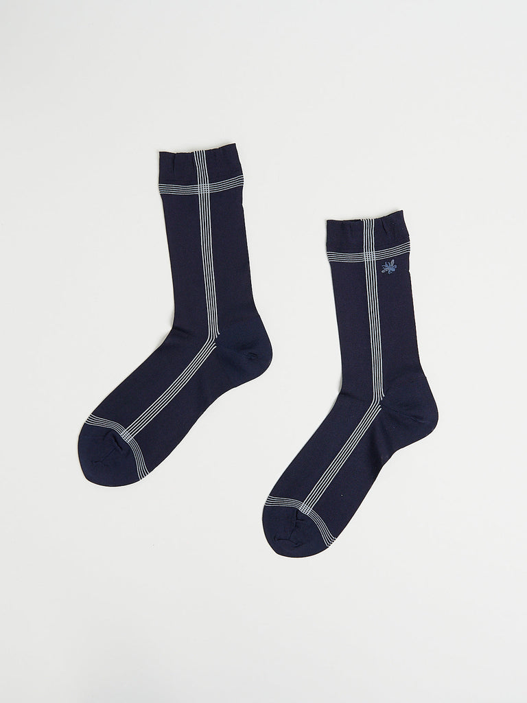 Antipast - Side Line Silk Socks in Navy