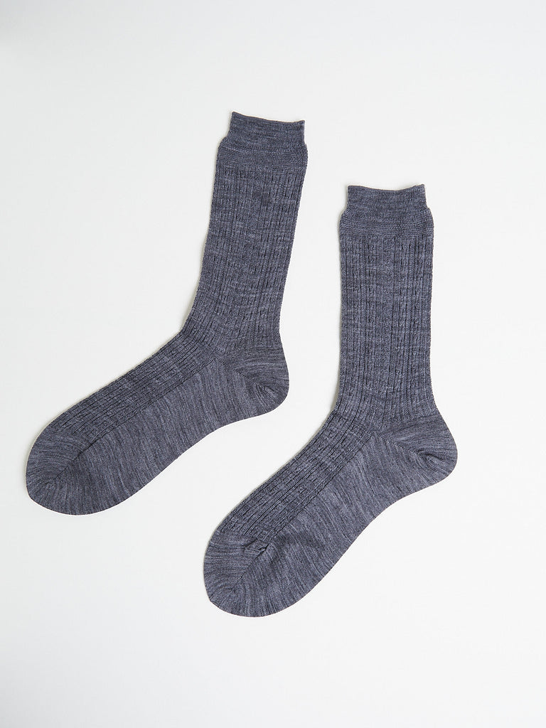 Antipast Mixed Cable Socks in Mix Grey