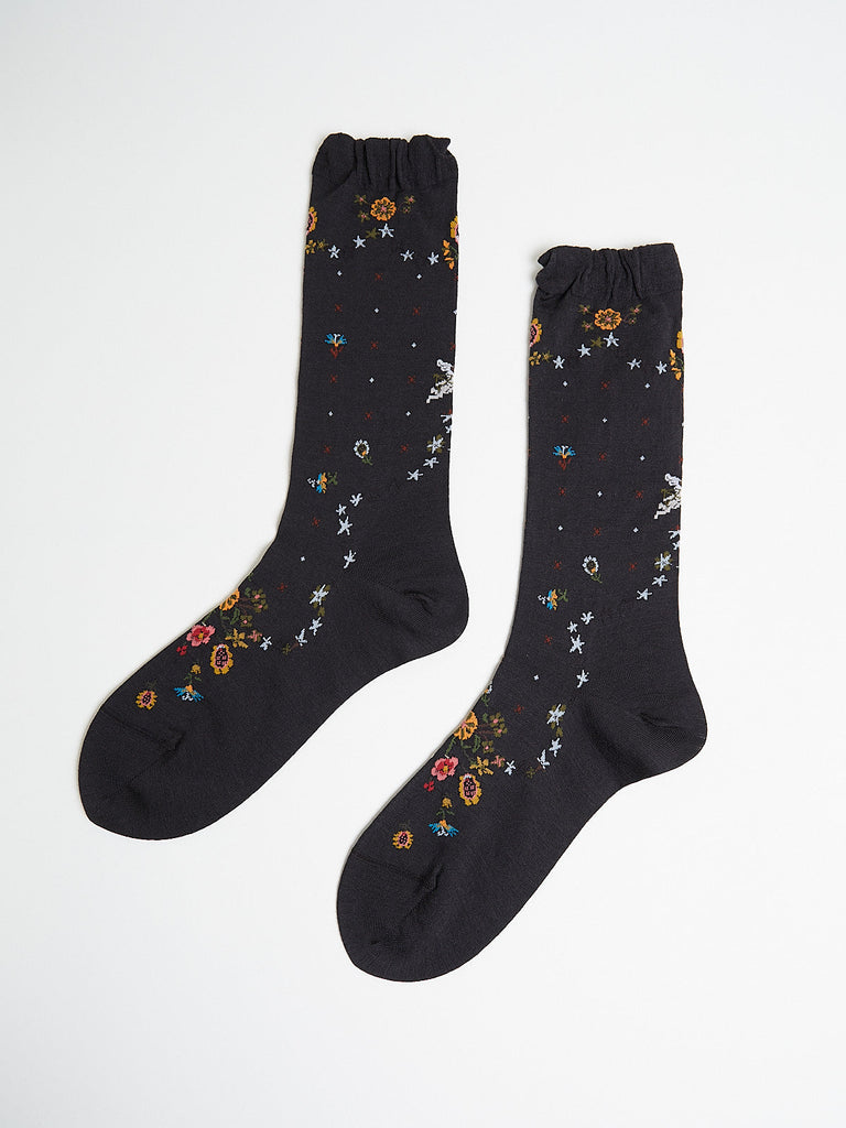 Antipast Hello Angel Socks in Dark Brown