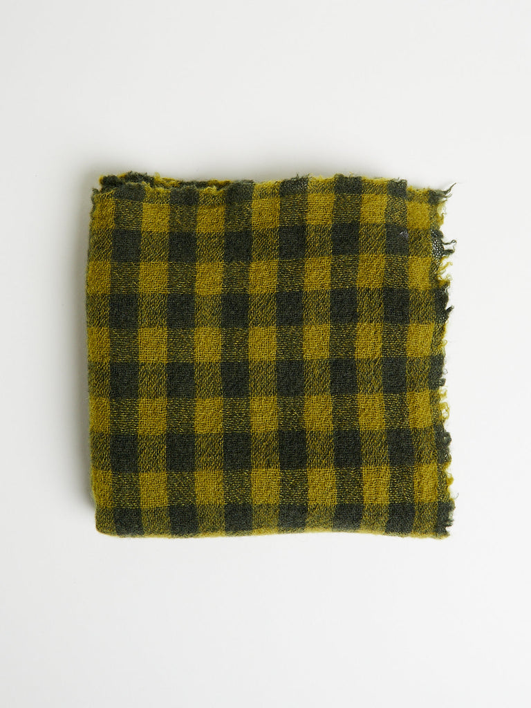 Apuntob Checked Cashmere Scarf in Grass Green