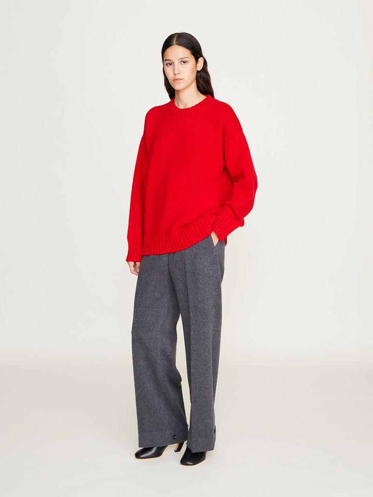 Bare - Chunky Cashmere Crew Neck in Red