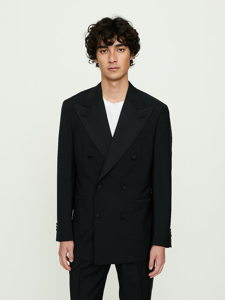 Salon C. Lundman - Double Breasted Tuxedo Jacket in Black