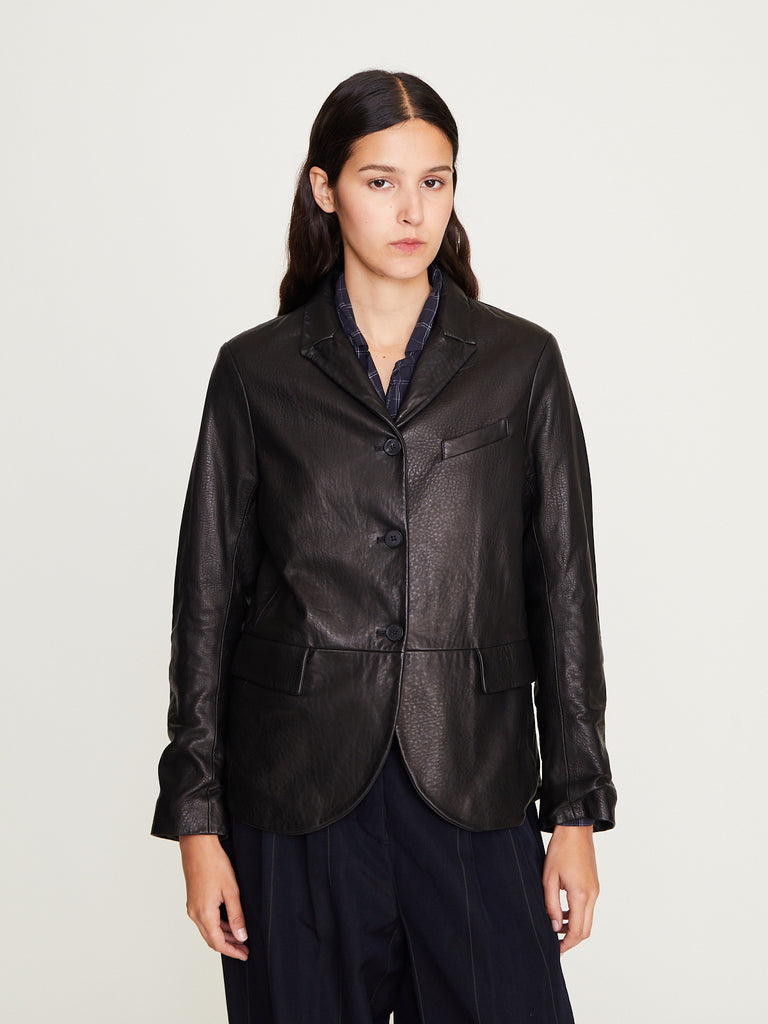 Bergfabel - Leather Tyrol Jacket in Black