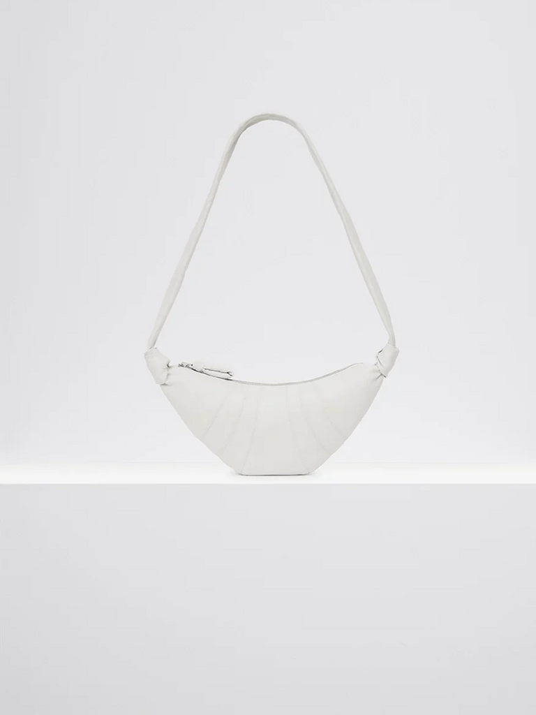 Lemaire Small Croissant Bag in Chalk