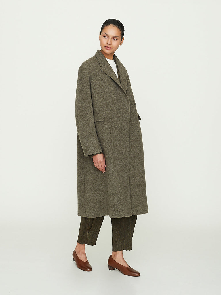 Boboutic Double Outerwear Coat in Forest Green