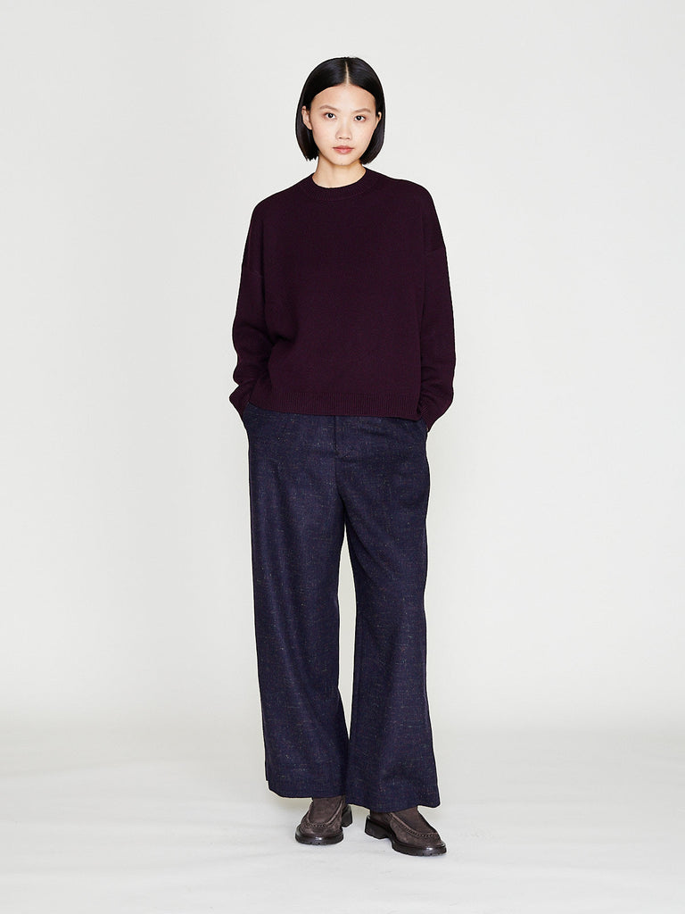 Arts & Science - Bulky Back Line Sweater 2 in Dark Violet