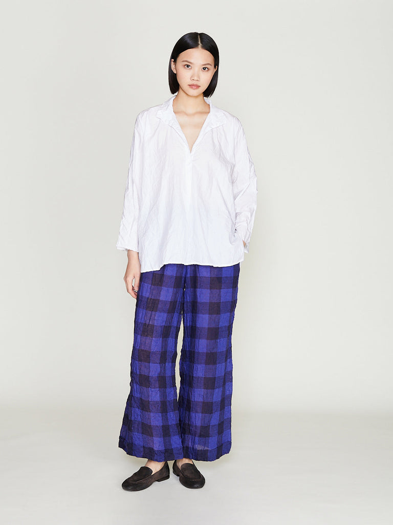 Daniela Gregis - Pantalone Trousers Pigiama Tasche Largo 105 Orlo Lavato in Check Colour Mix 2
