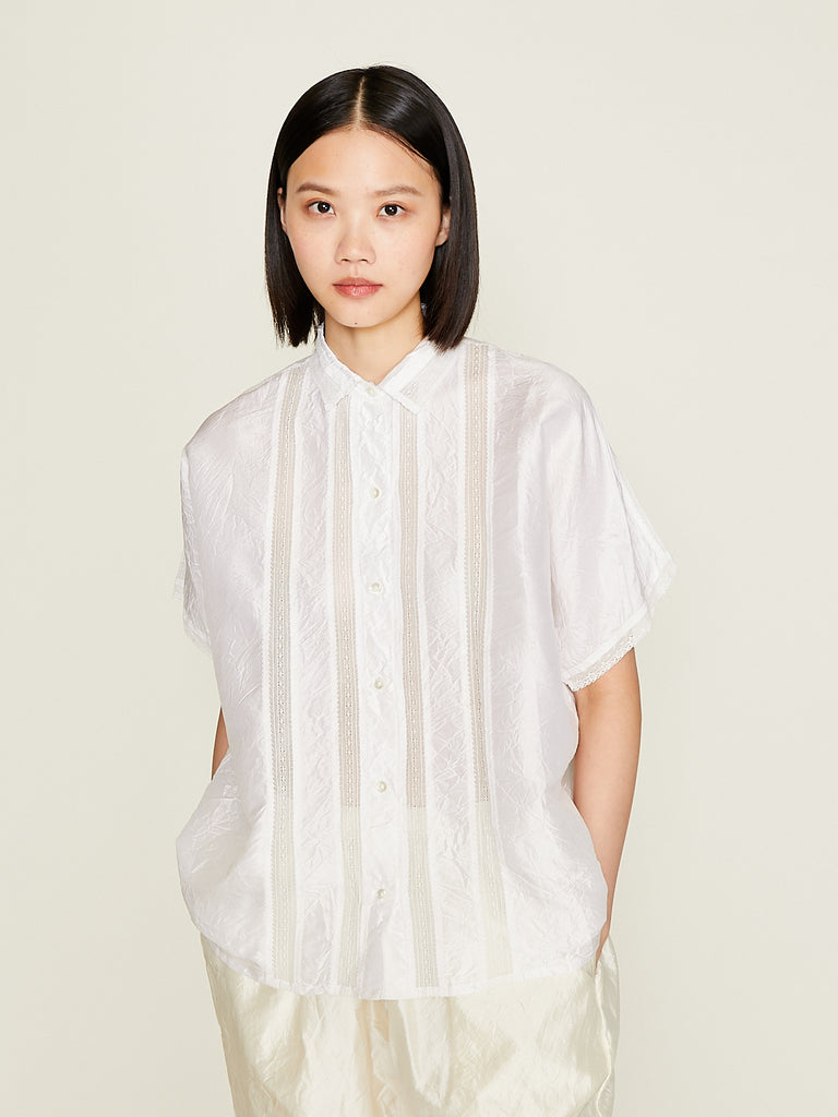 Christian Peau - Silk Lace Shirt in White