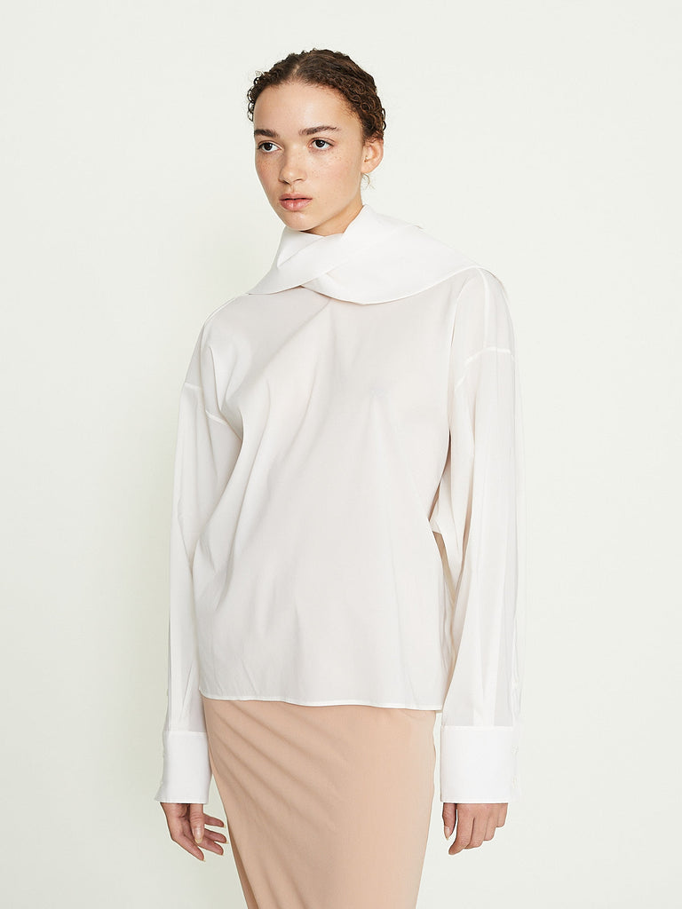 Carven Long Sleeved Blouse in Ecru