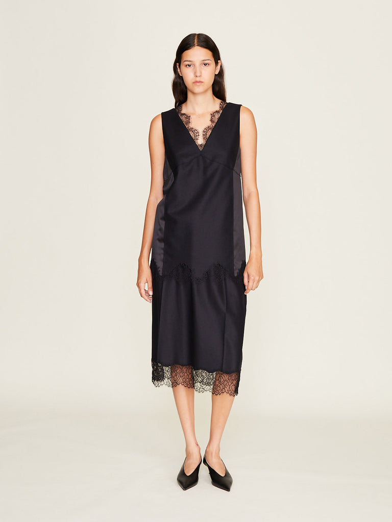 Carven - Pull-on Lingerie Skirt in Deep Black