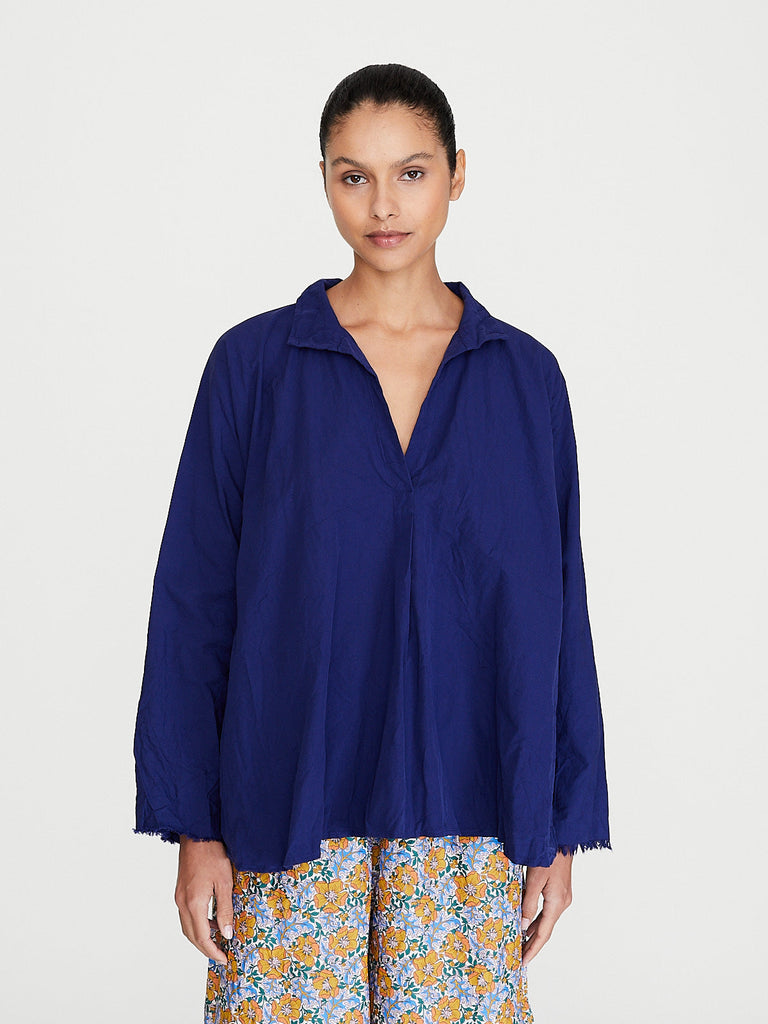 Daniela Gregis - Camicia Shirt Spicchi Colletto Lavata in Francia Blue