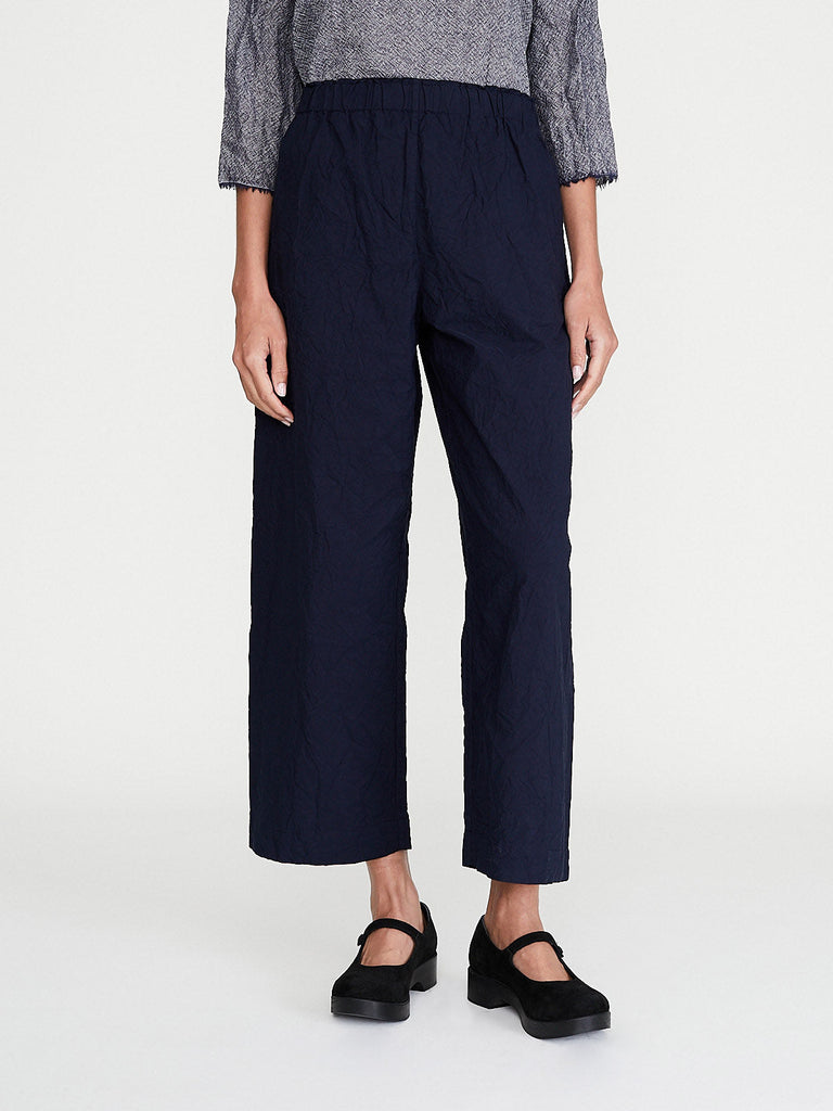 Daniela Gregis - Pantalone Trousers Pigiama Fondo Stretto Lavato in Dark Blue